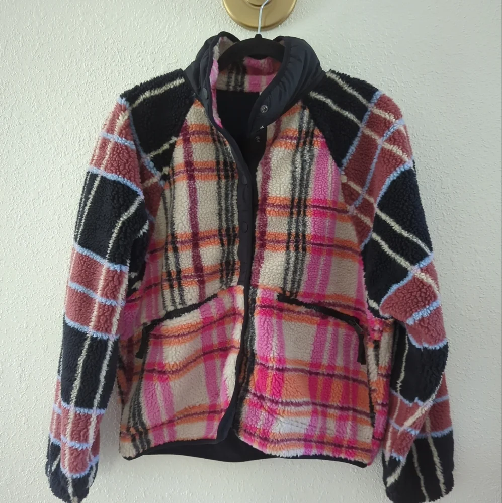 Free People Movement Rocky Ridge Fleece Jacket Striped Printed Autumn Combo